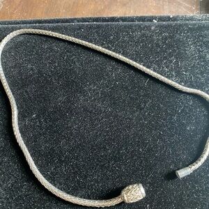 Silver Braided Necklace magnetic clasp